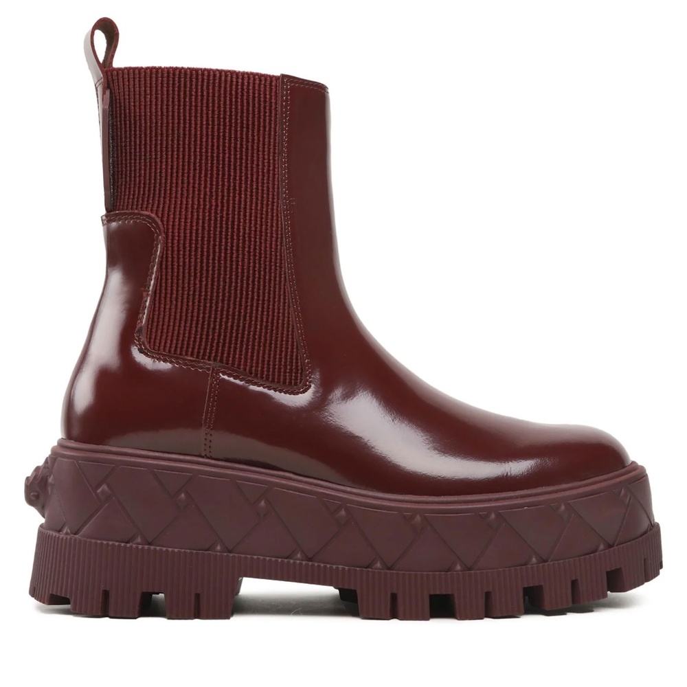 Kurt Geiger Maroon Chunky Rain Boots $265